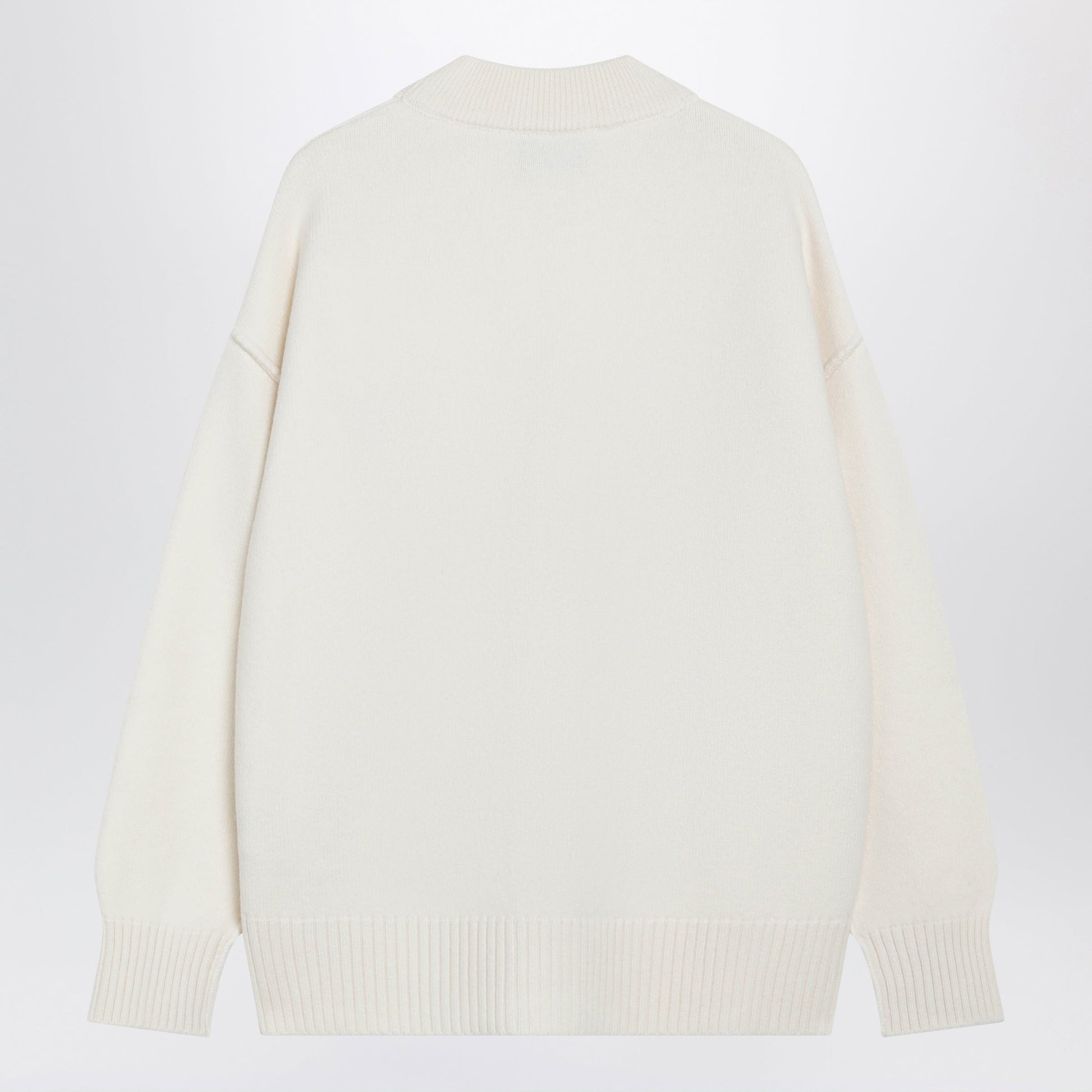 Ami Paris White Ami De Coeur Merino Wool Cardigan Women AMI PARIS