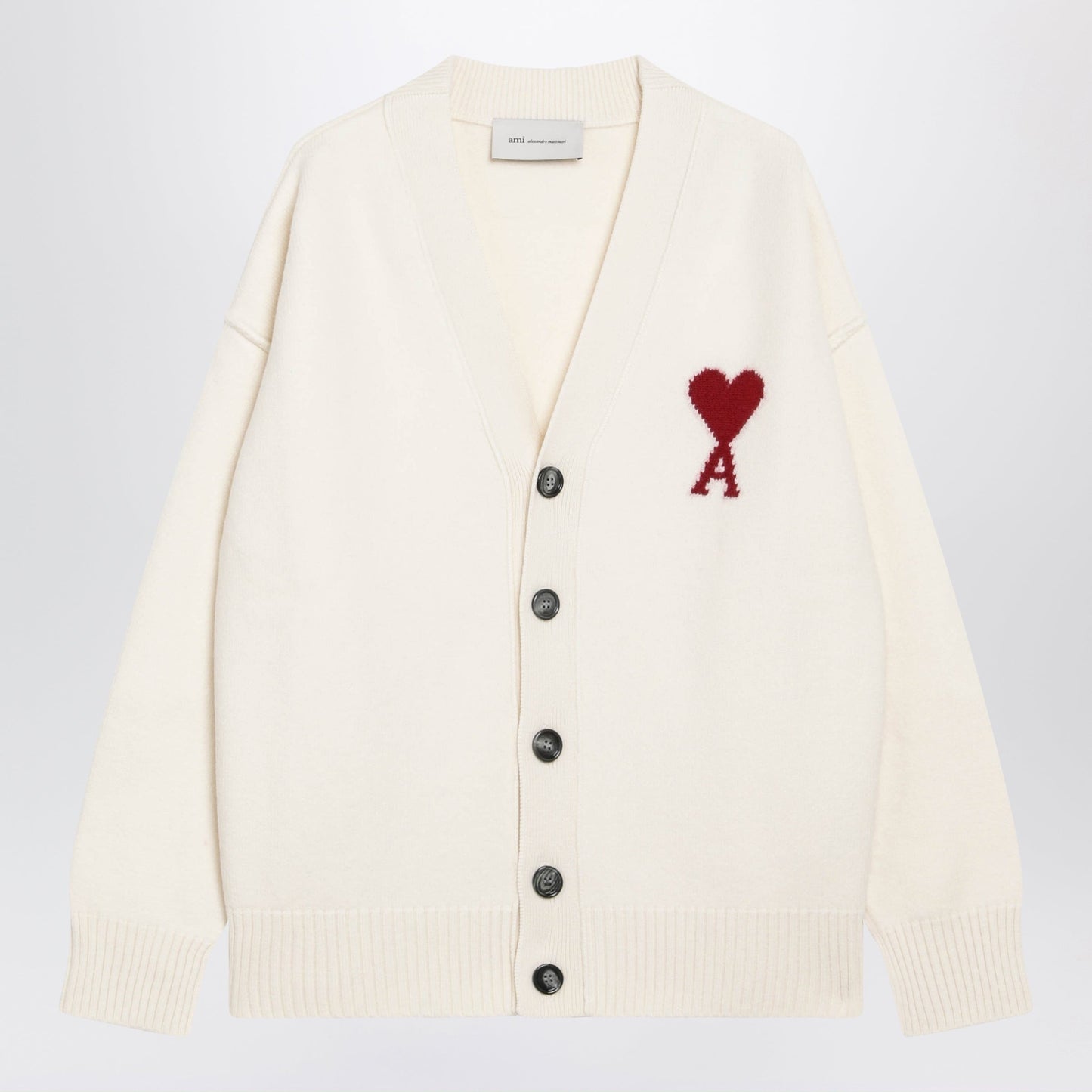 Ami Paris Ami De Coeur White Wool Cardigan Men AMI PARIS