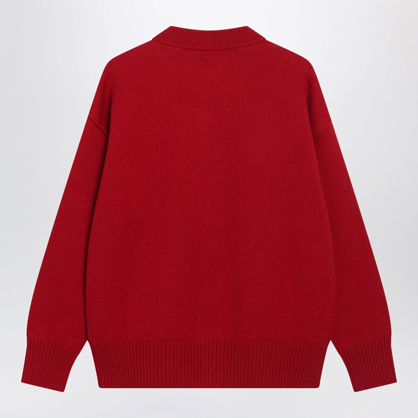 Ami Paris Ruby Red Ami De Coeur Merino Wool Cardigan Women AMI PARIS