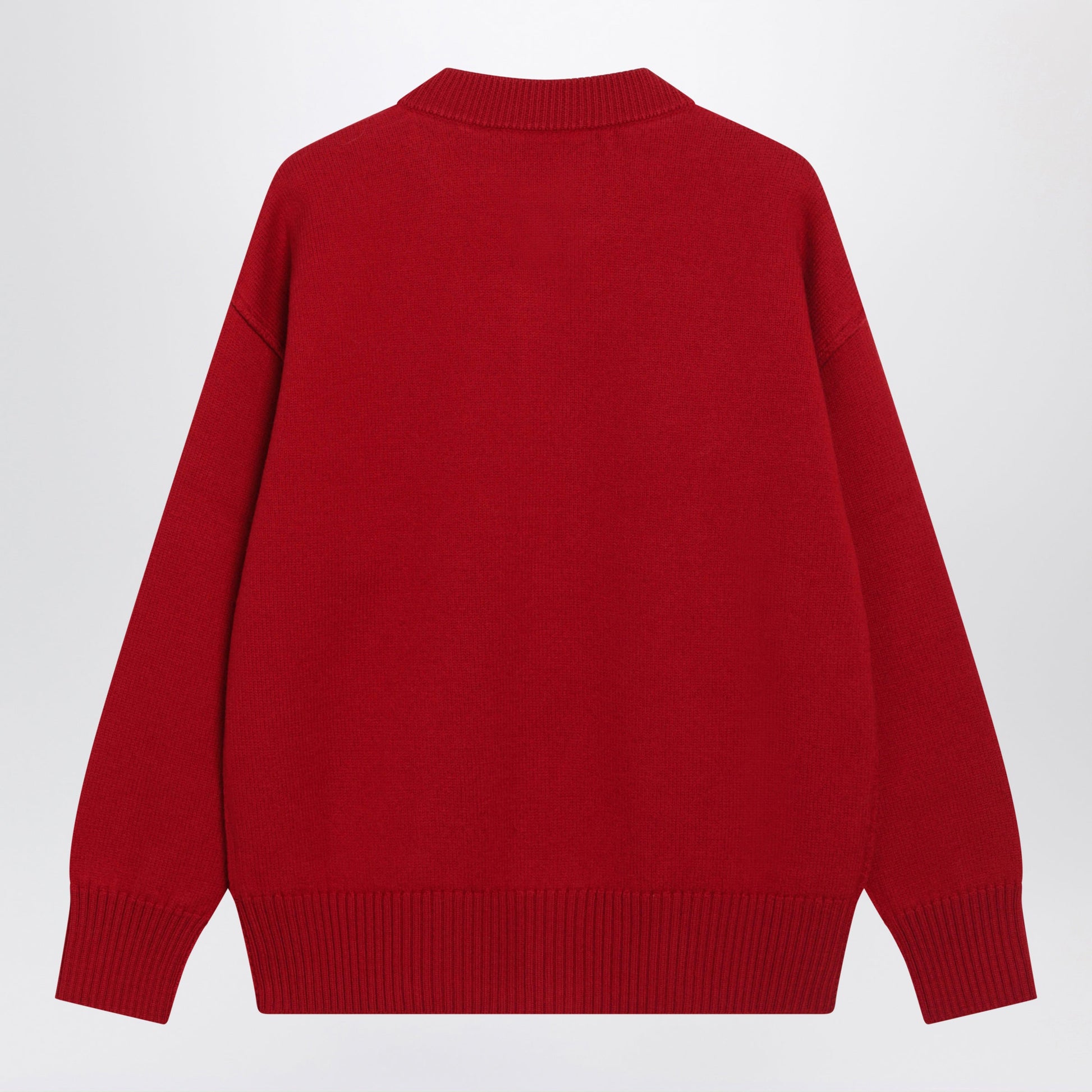 Ami Paris Ruby Red Ami De Coeur Merino Wool Cardigan Women AMI PARIS