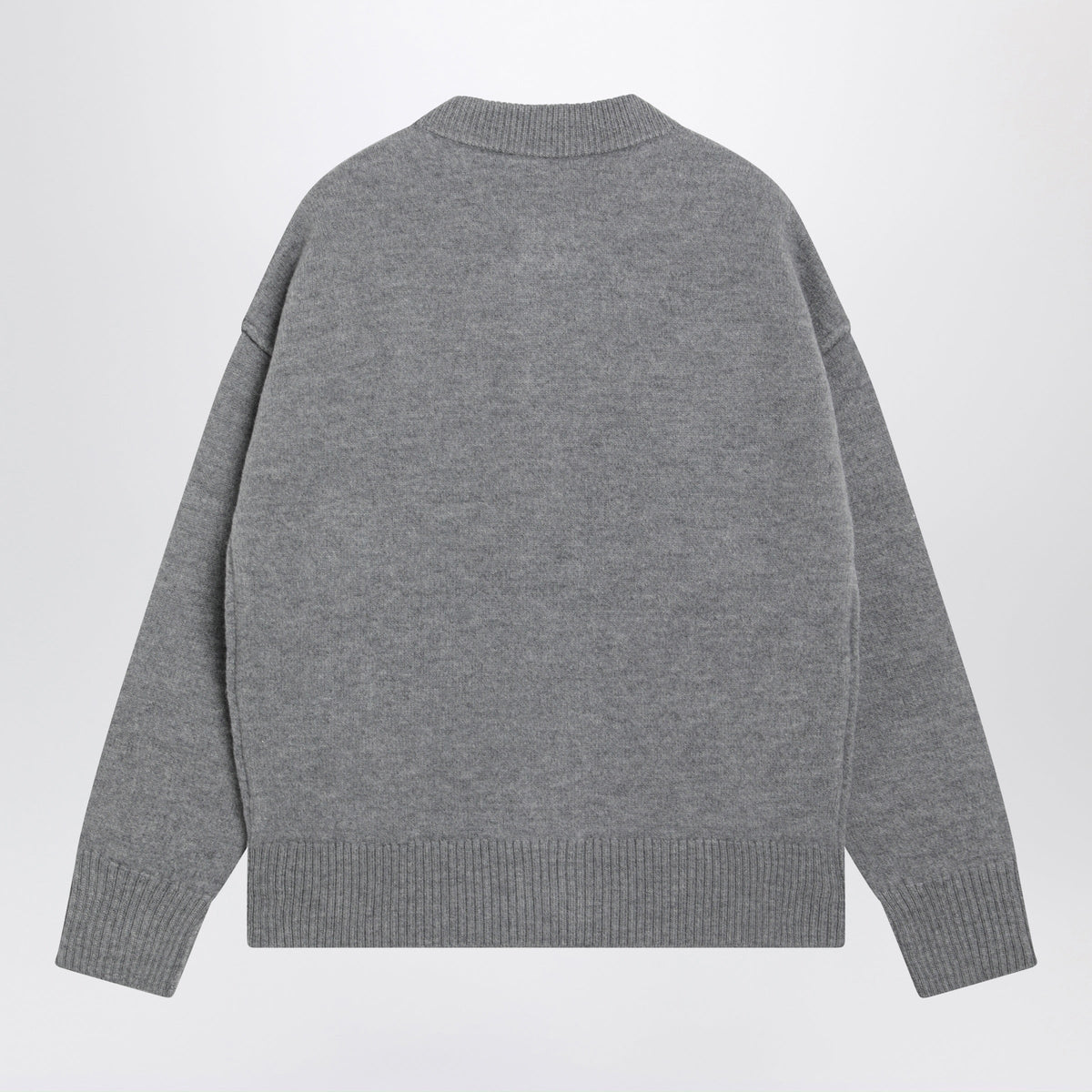 Ami Paris Grey Ami De Coeur Wool Cardigan Women AMI PARIS