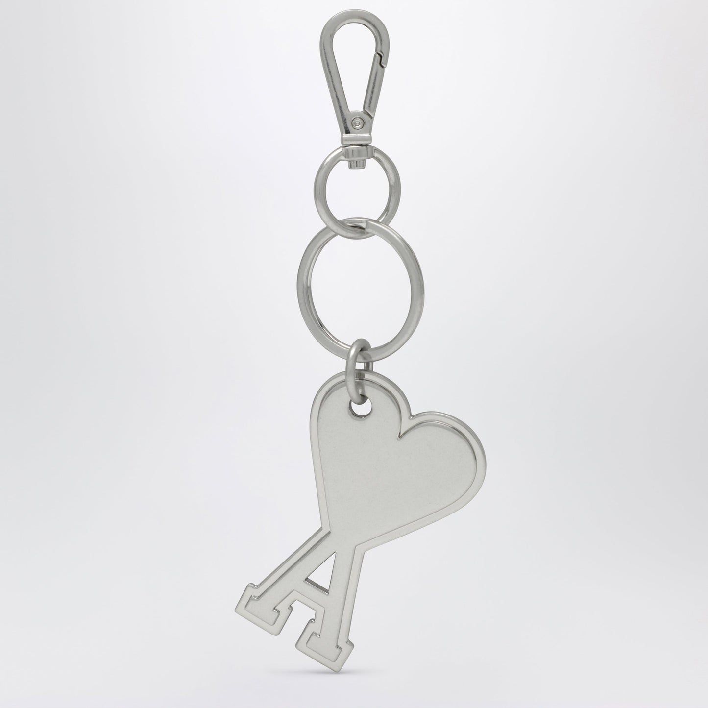 Ami Paris Silver-Tone Ami De Coeur Metal Keyring Men AMI PARIS