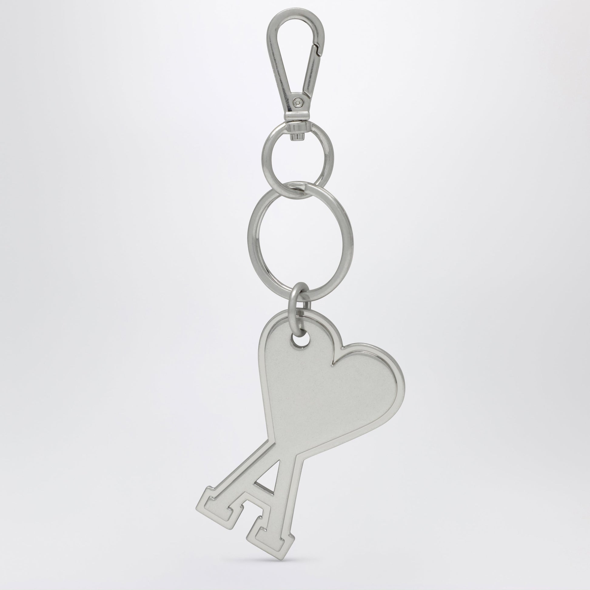 Ami Paris Silver-Tone Ami De Coeur Metal Keyring Men AMI PARIS
