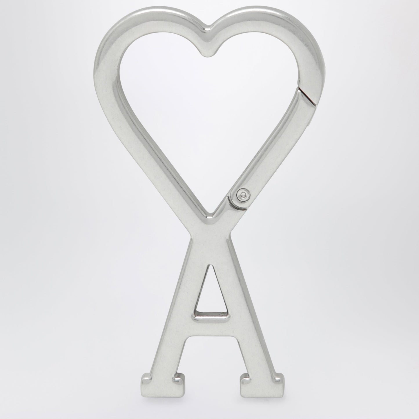 Ami Paris Ami De Cå“Ur Carabiner Keyring In Metal, Silver Men AMI PARIS