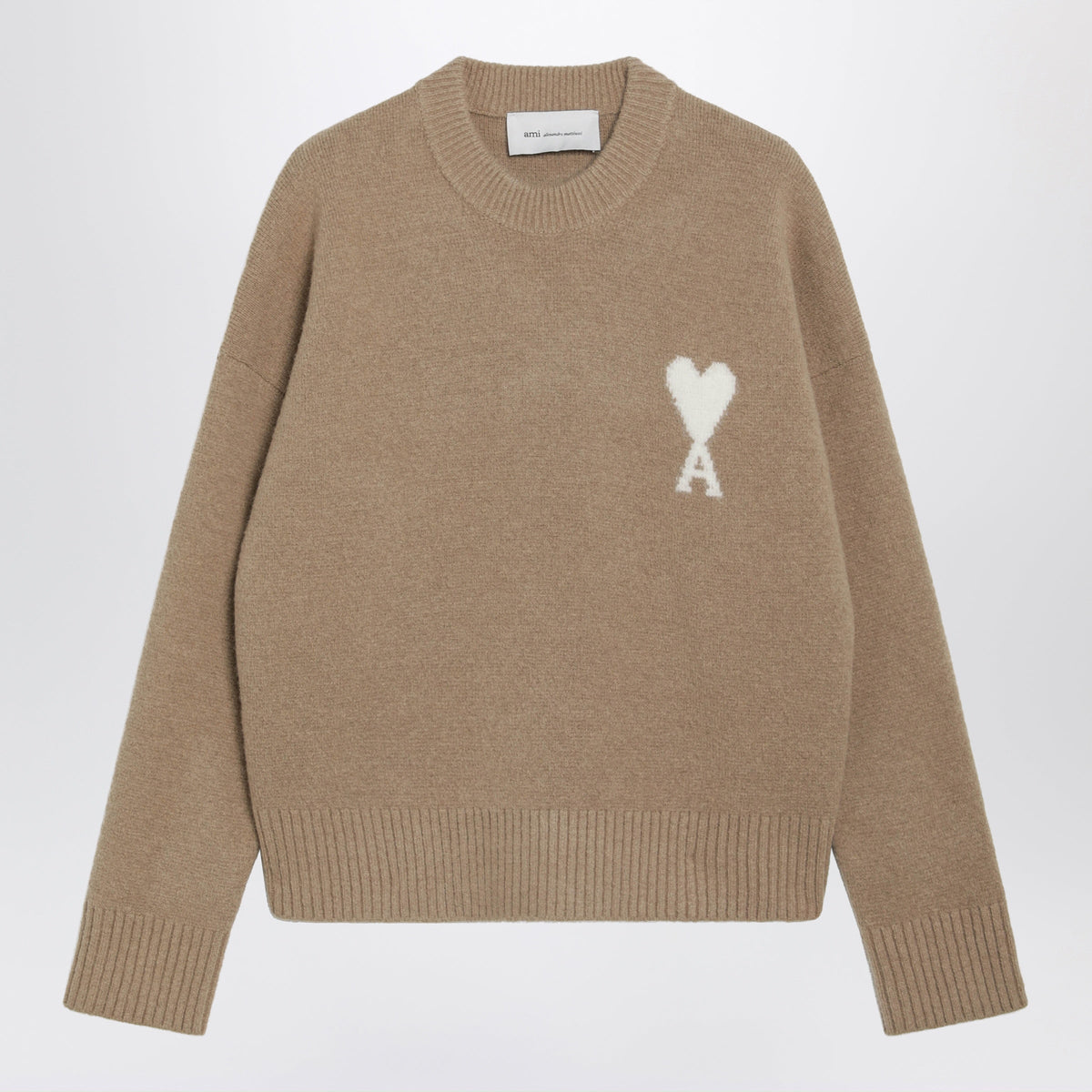 Ami Paris Beige Ami De Coeur Sweater In Wool Blend Women AMI PARIS
