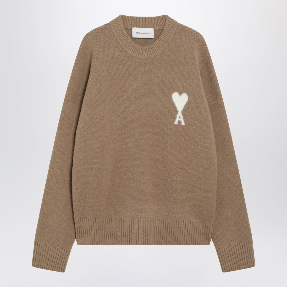 Ami Paris Beige Ami De Coeur Wool Sweater Men AMI PARIS
