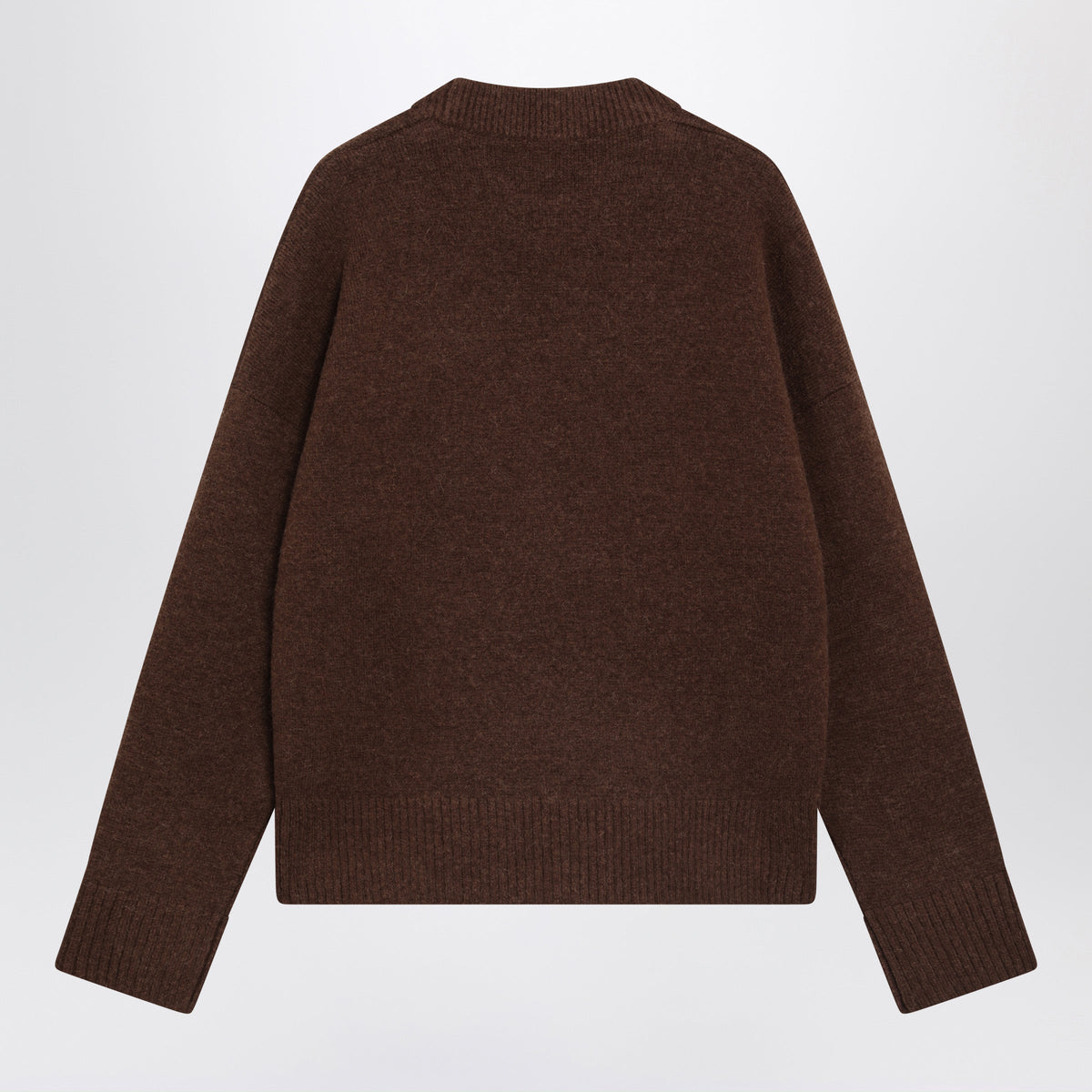 Ami Paris Brown Ami De Coeur Wool Sweater Men AMI PARIS