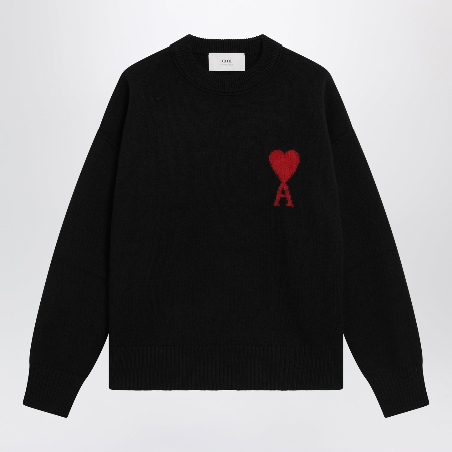 Ami Paris Black Ami De Coeur Virgin Wool Sweater Women AMI PARIS
