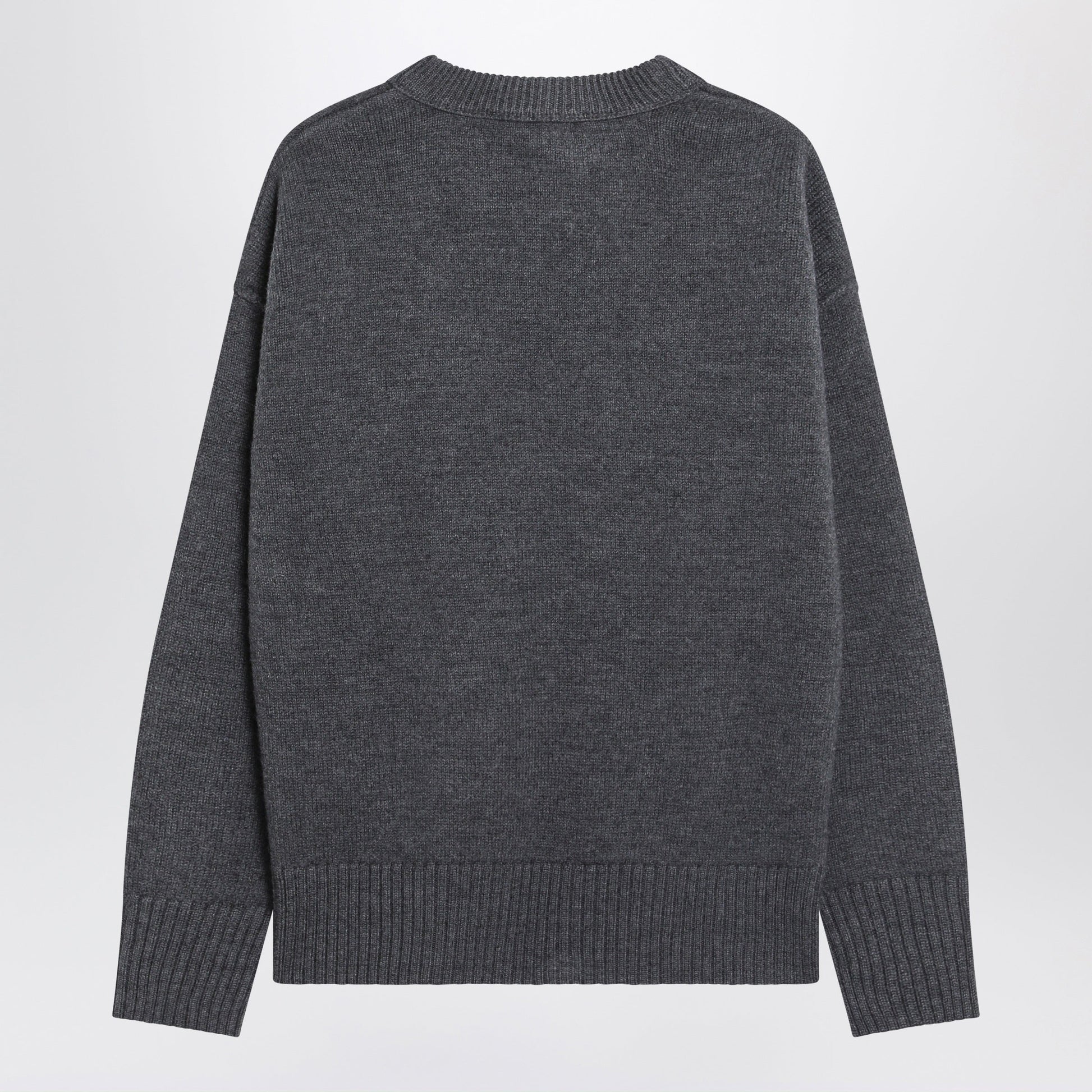 Ami Paris Ami De Coeur Sweater In Grey Virgin Wool Women AMI PARIS