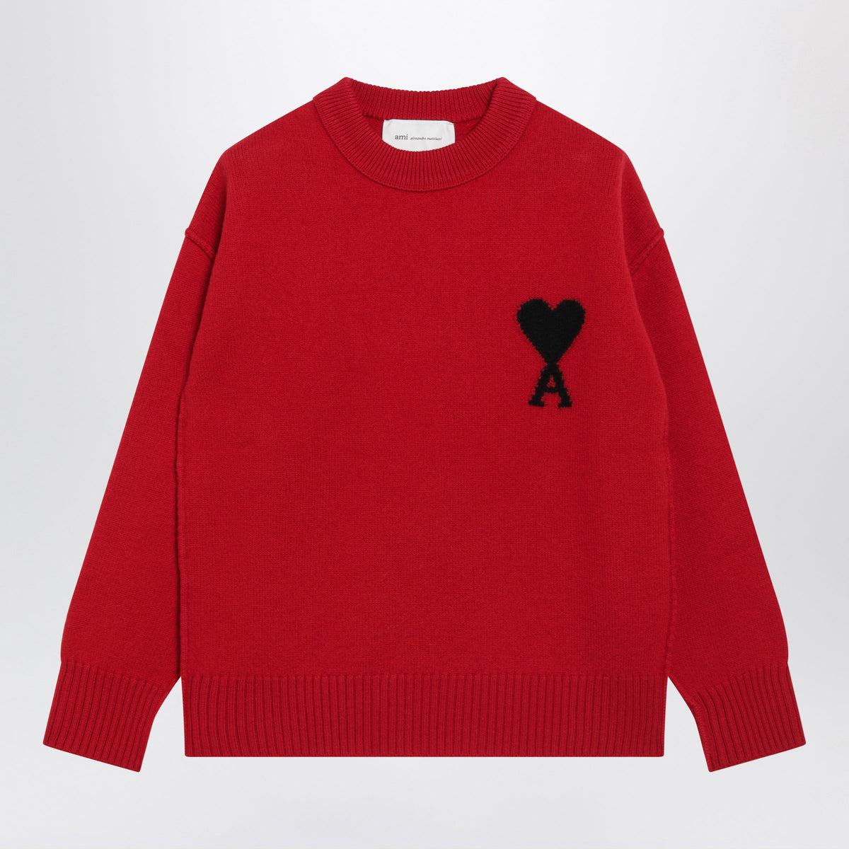 Ami Paris Ruby Red Ami De Coeur Virgin Wool Sweater Women AMI PARIS