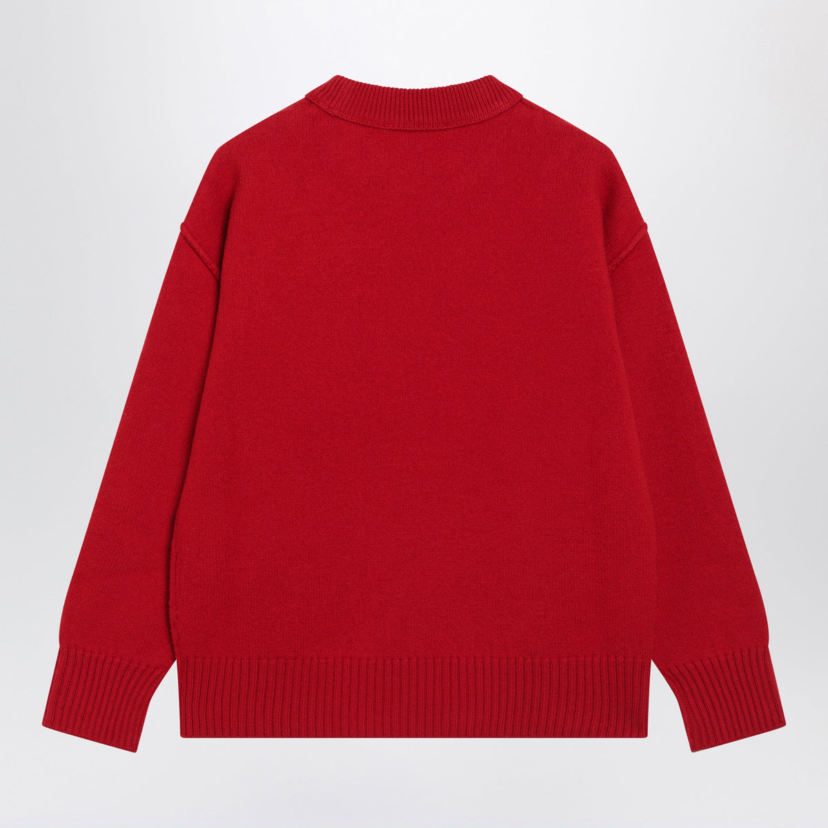 Ami Paris Ruby Red Ami De Coeur Virgin Wool Sweater Women AMI PARIS