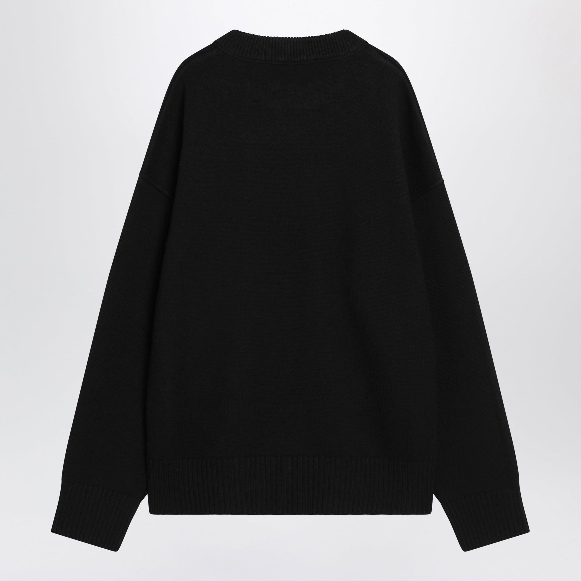 Ami Paris Black Wool Sweater Ami De Coeur Men AMI PARIS