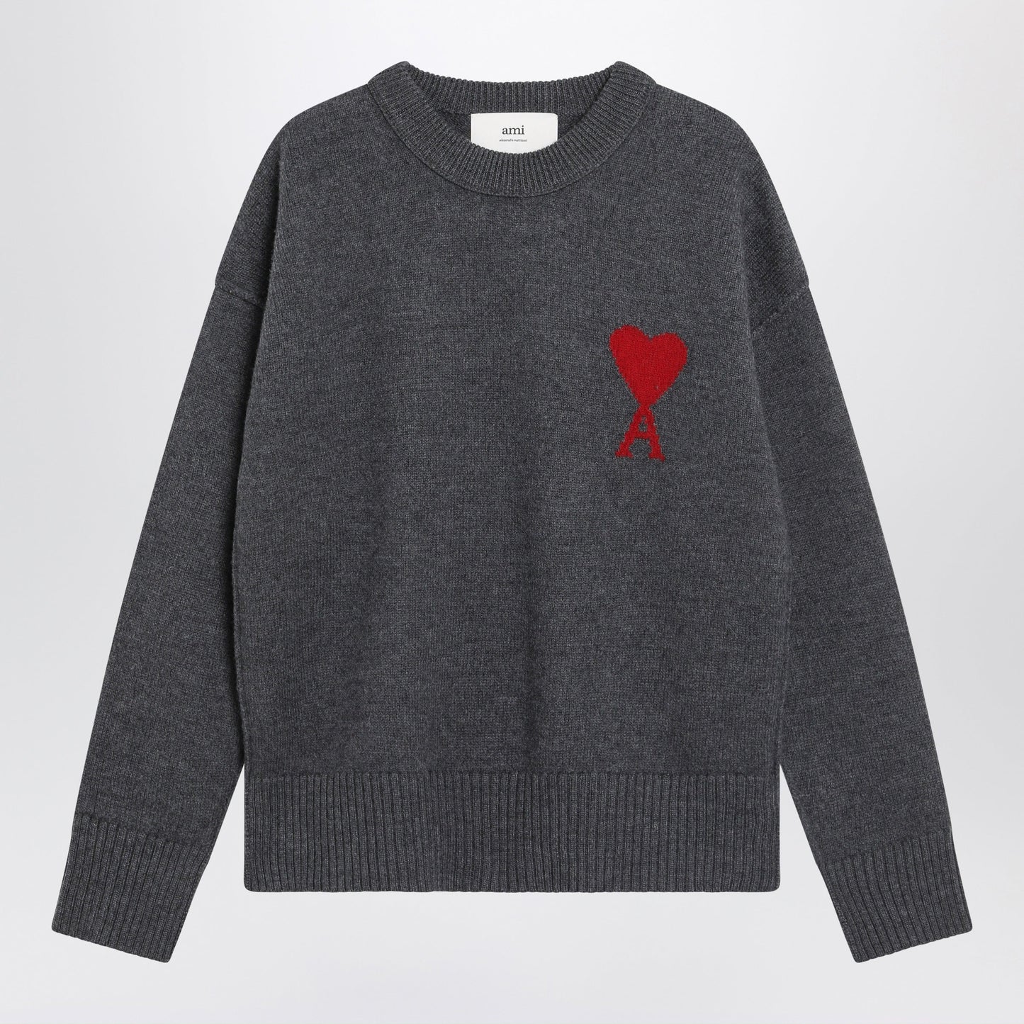 Ami Paris Dark Grey Ami De Coeur Sweater Men AMI PARIS