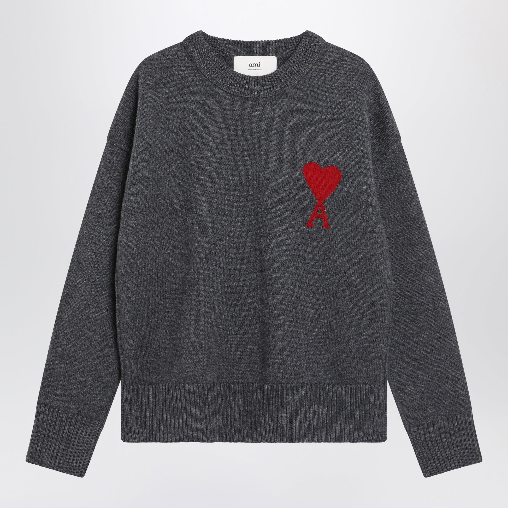 Ami Paris Dark Grey Ami De Coeur Sweater Men AMI PARIS
