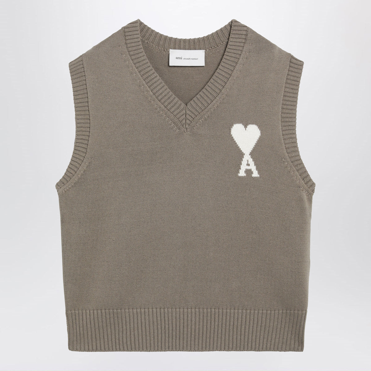 Ami Paris Ami De Coeur Vest In Beige / Ecru Men AMI PARIS