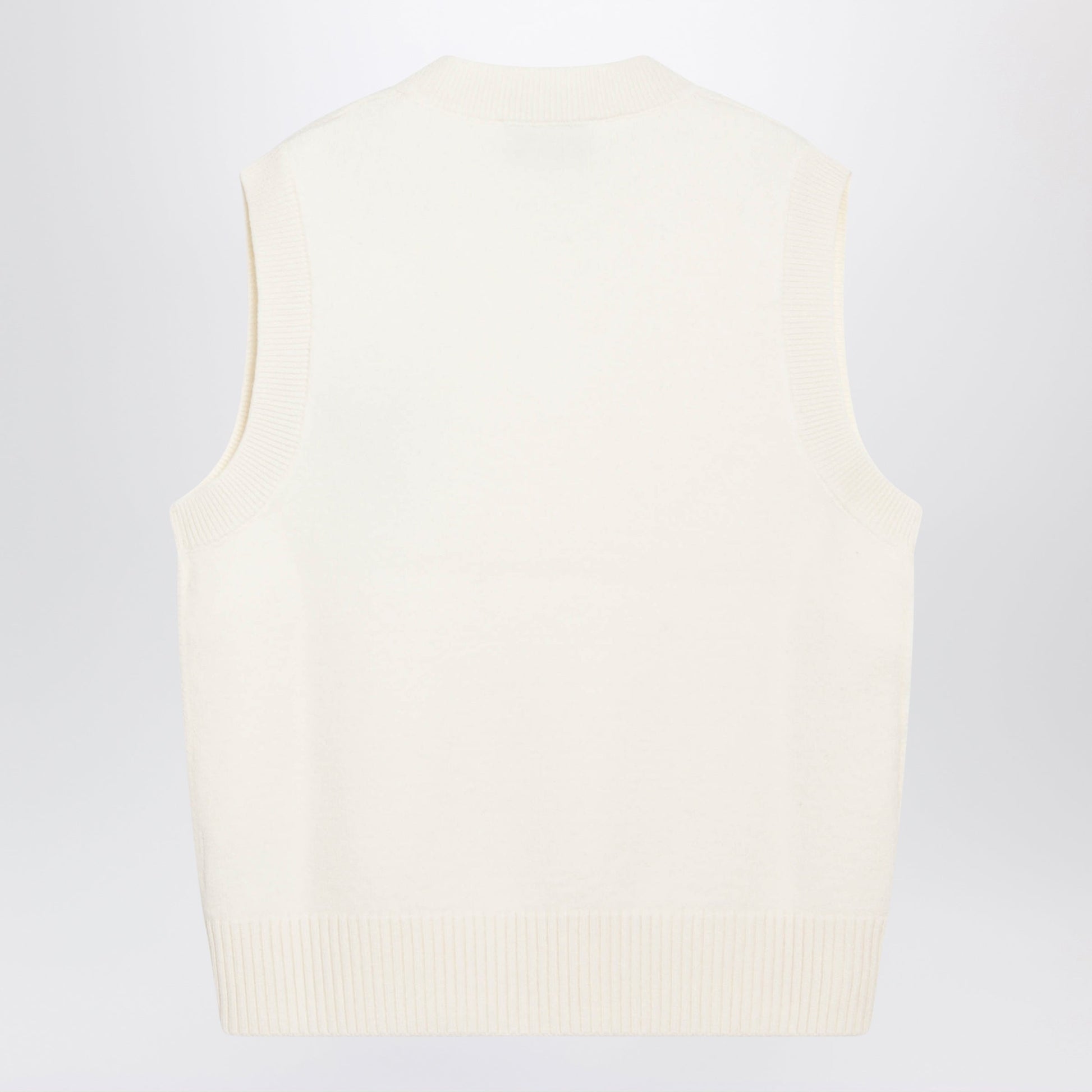 Ami Paris White Ami De Coeur Wool Vest Men AMI PARIS
