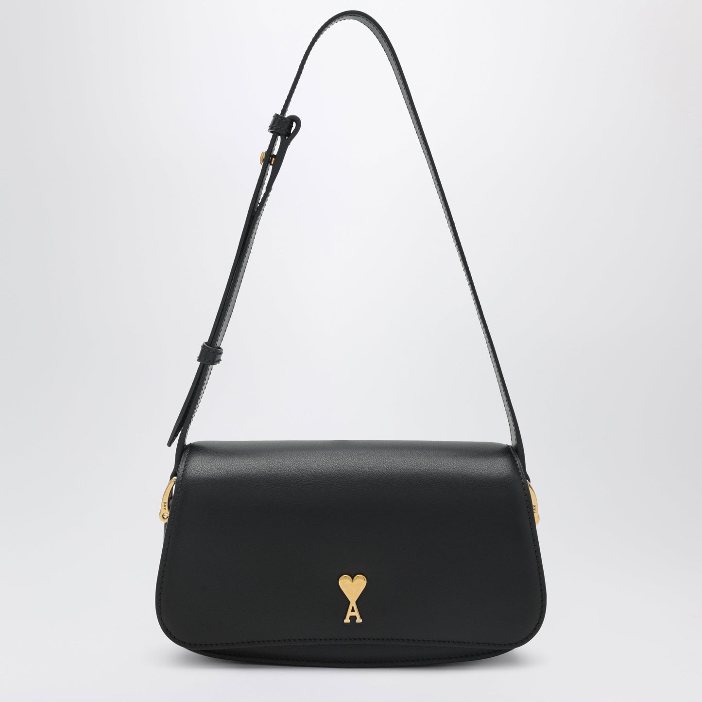 Ami Paris Paris Paris Black Leather Shoulder Bag Women AMI PARIS