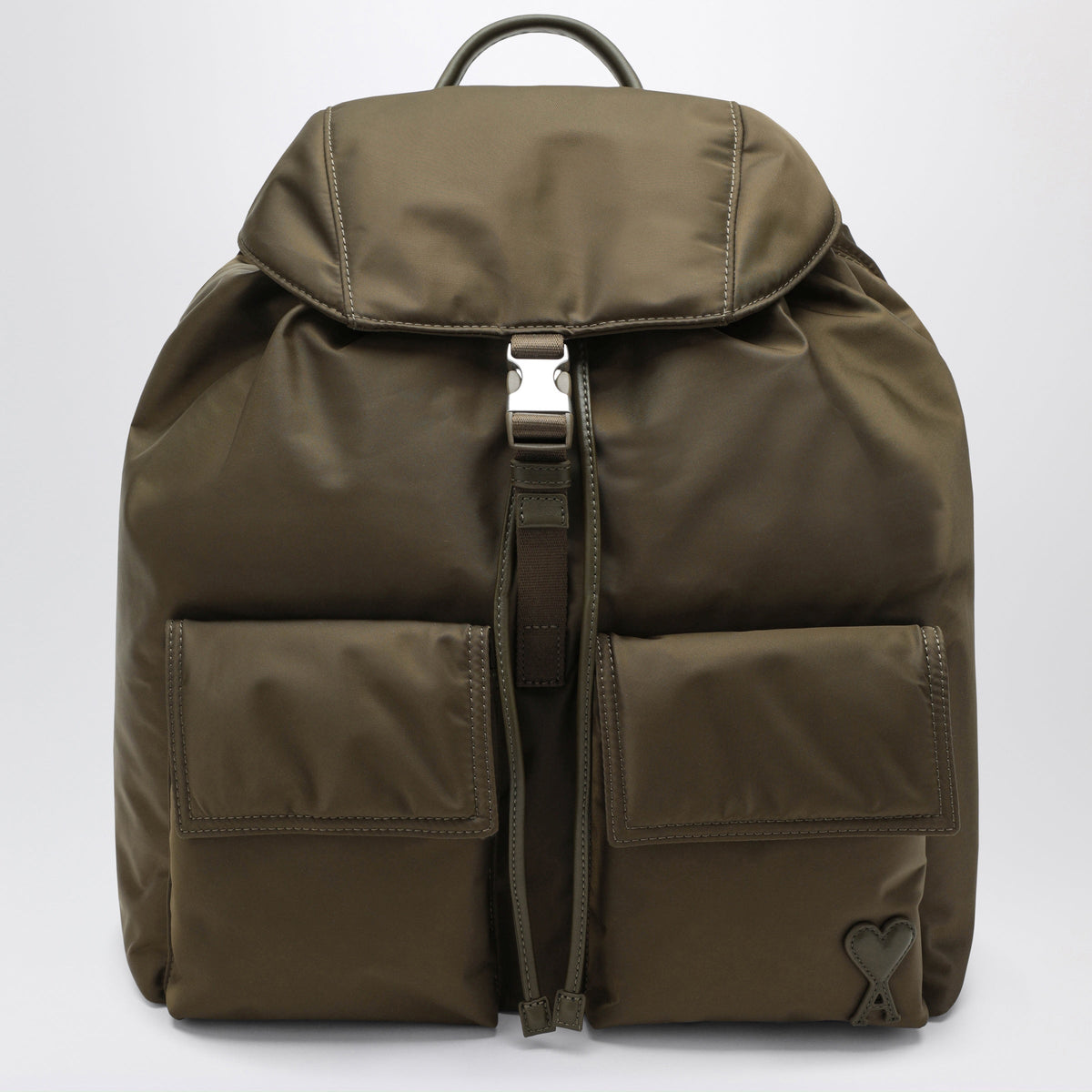 Ami Paris Marcel Truffle-Colored Nylon Backpack Women AMI PARIS