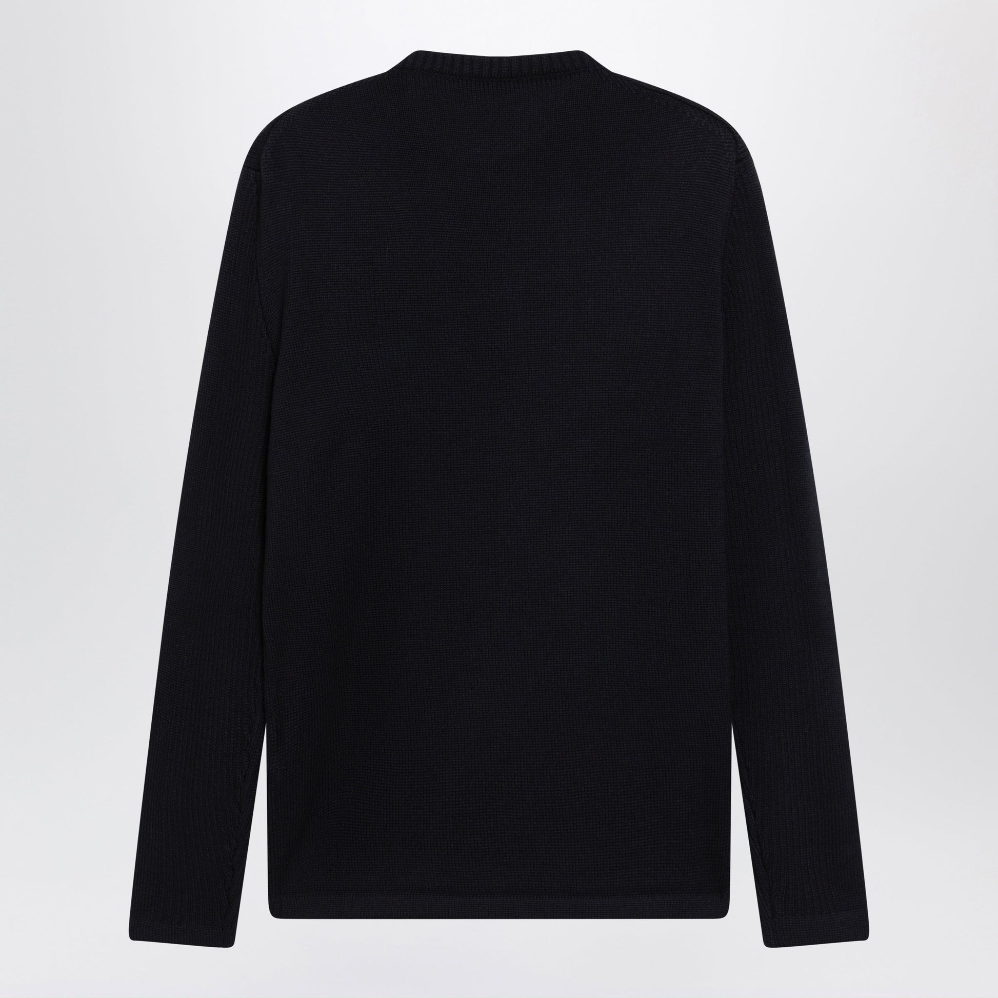 Prada Blue Wool Sweater With Re-Nylon Pocket Men PRADA