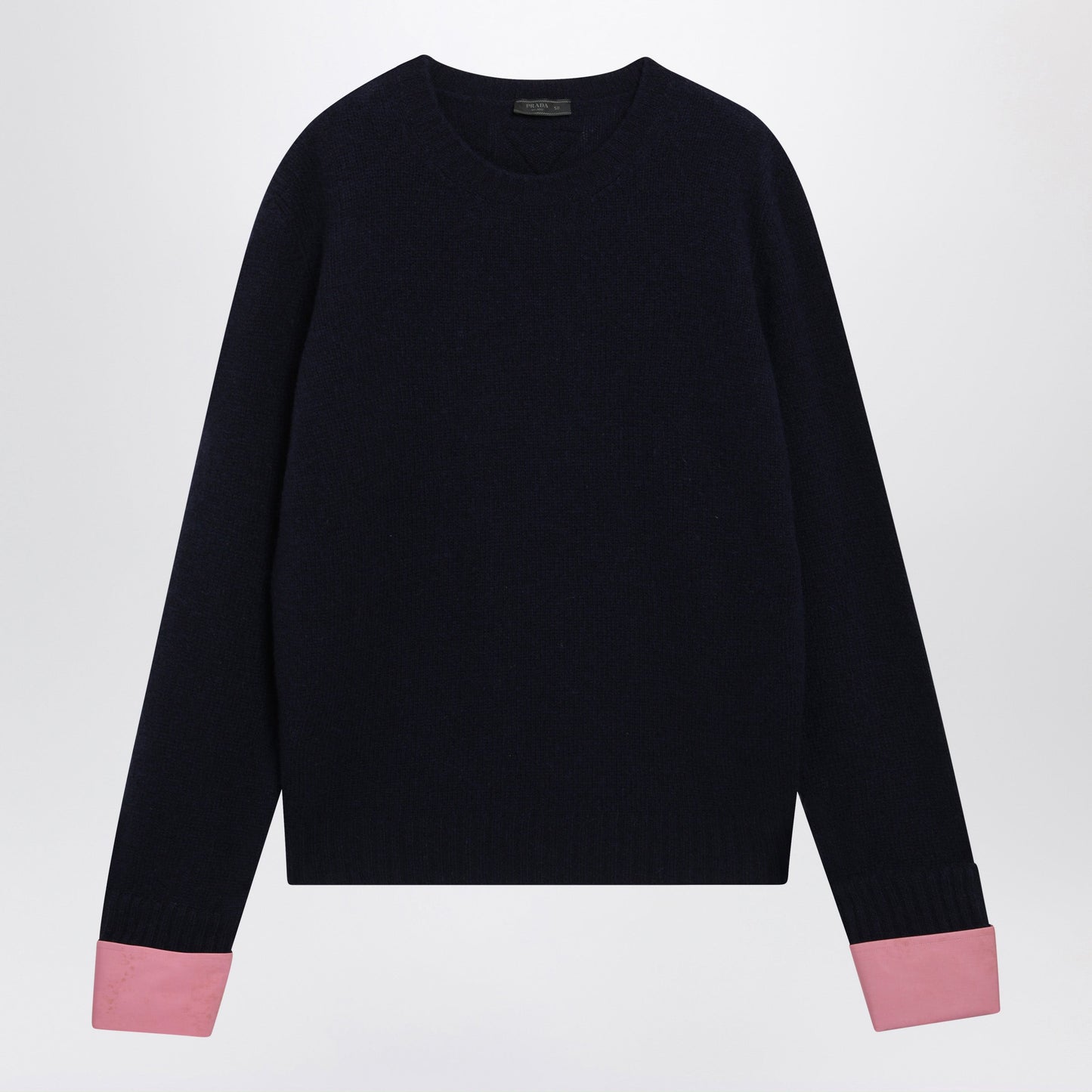 Prada Blue Shetland Wool Crewneck Sweater Men PRADA
