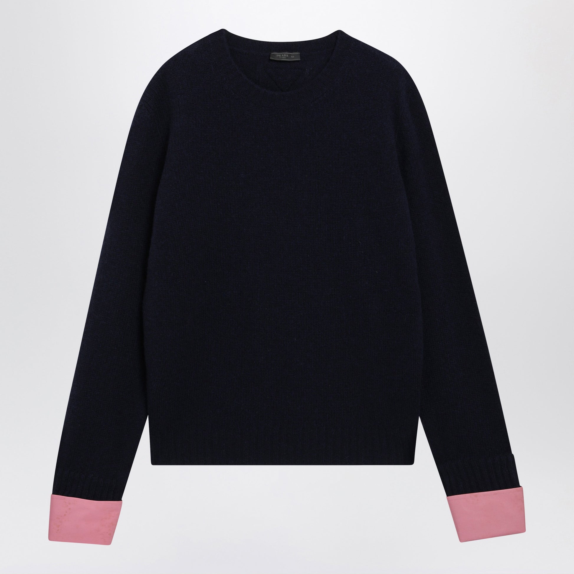 Prada Blue Shetland Wool Crewneck Sweater Men PRADA