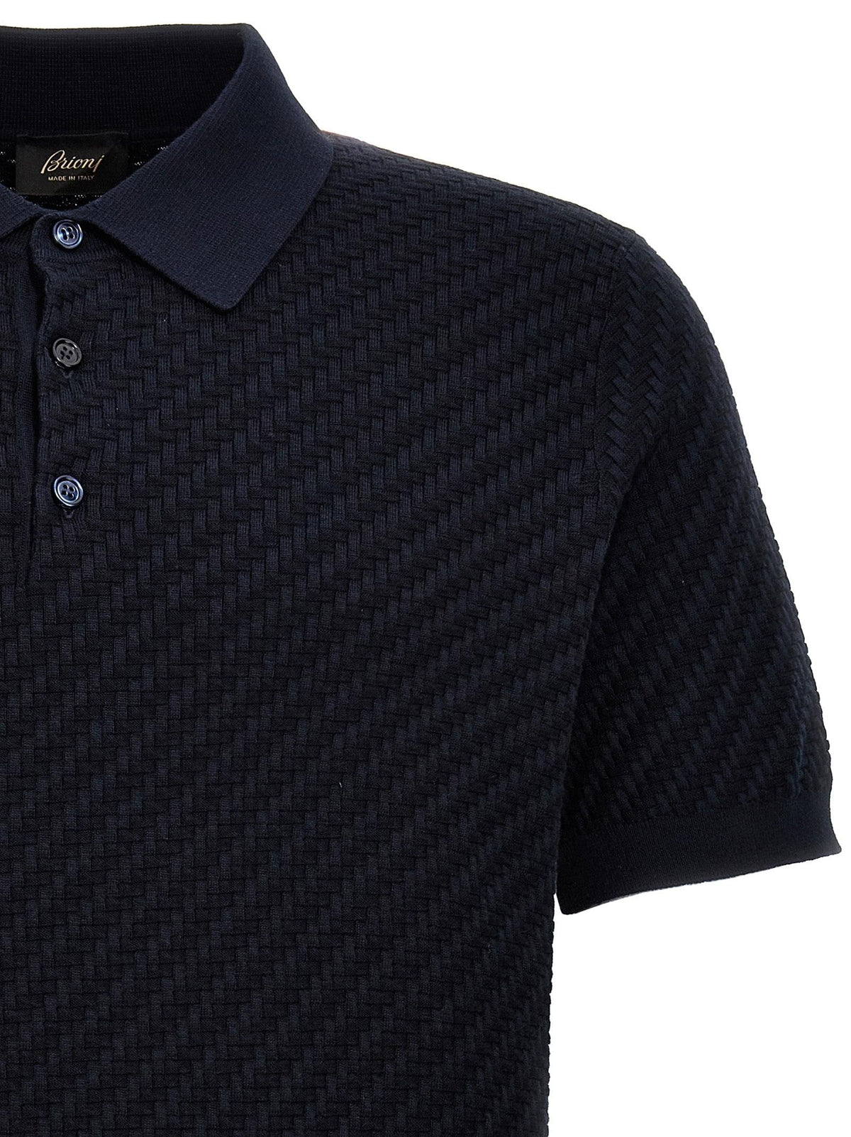 Brioni Men Woven Knit Polo Shirt BRIONI