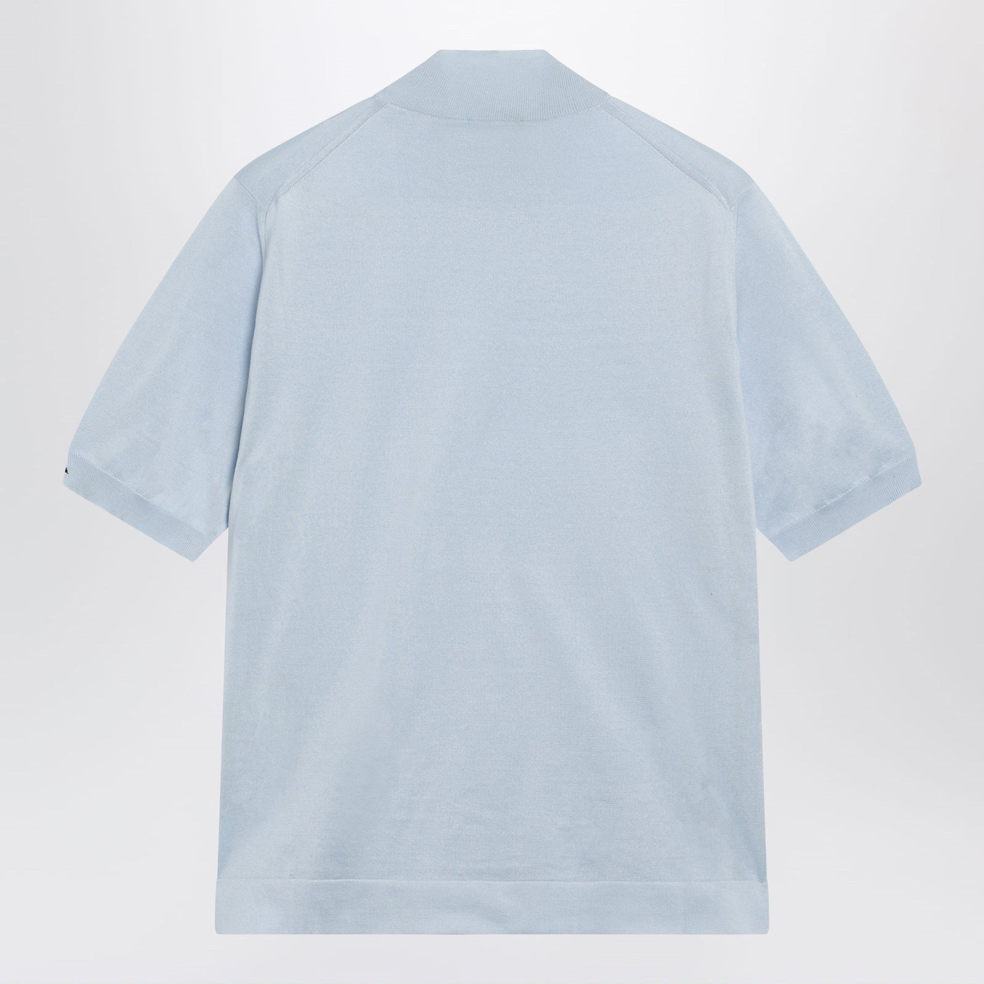 Prada Light Blue Short-Sleeve Cotton Top Men PRADA