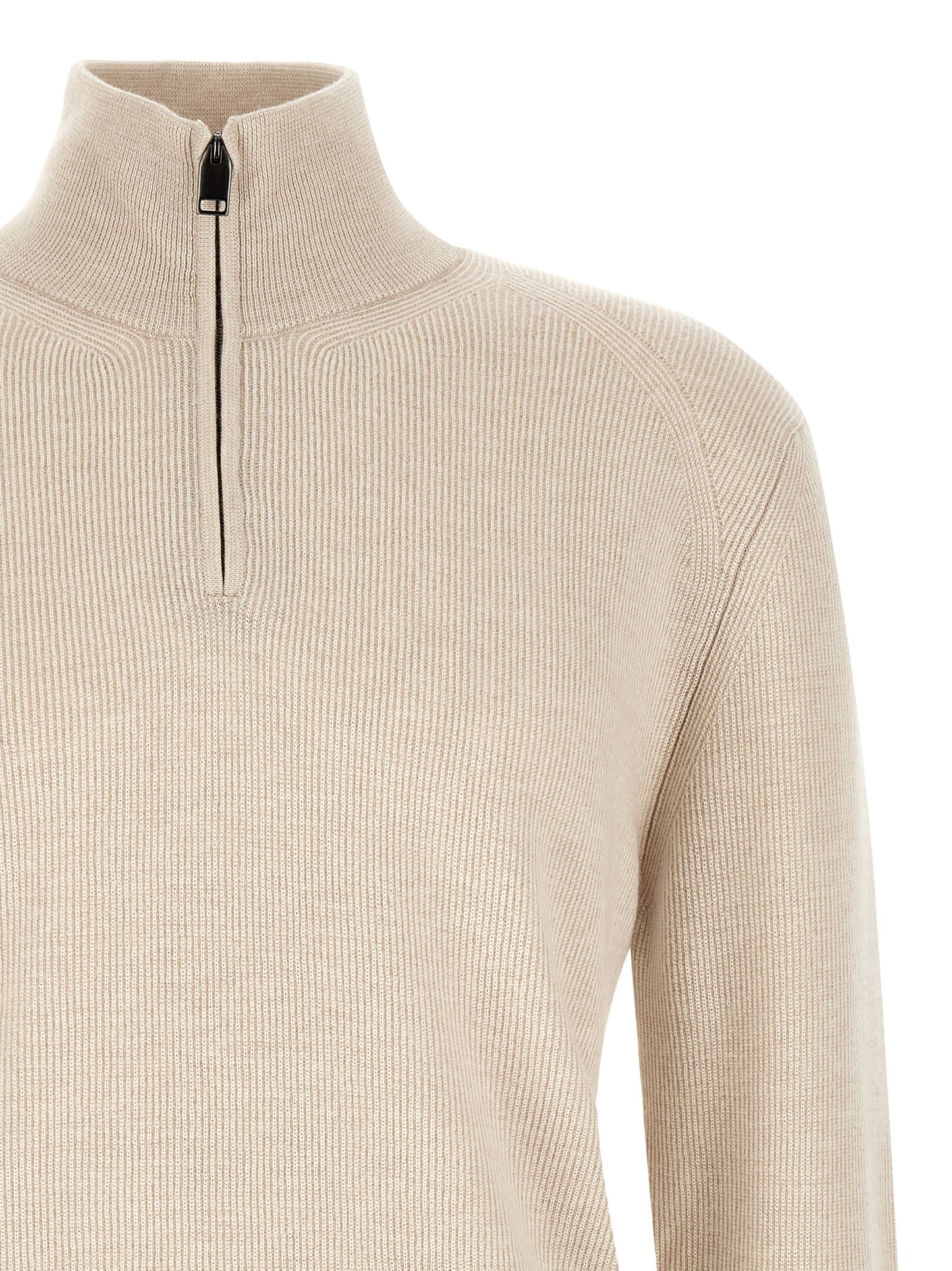 Brioni Men High Neck Sweater With Zip BRIONI