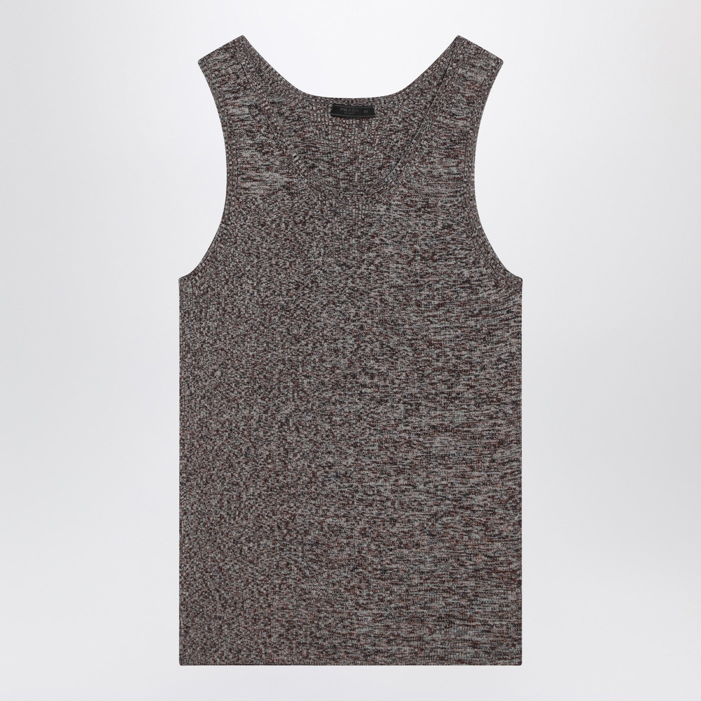 Prada Ribbed Tank Top With Blue/Brown Pattern Men PRADA
