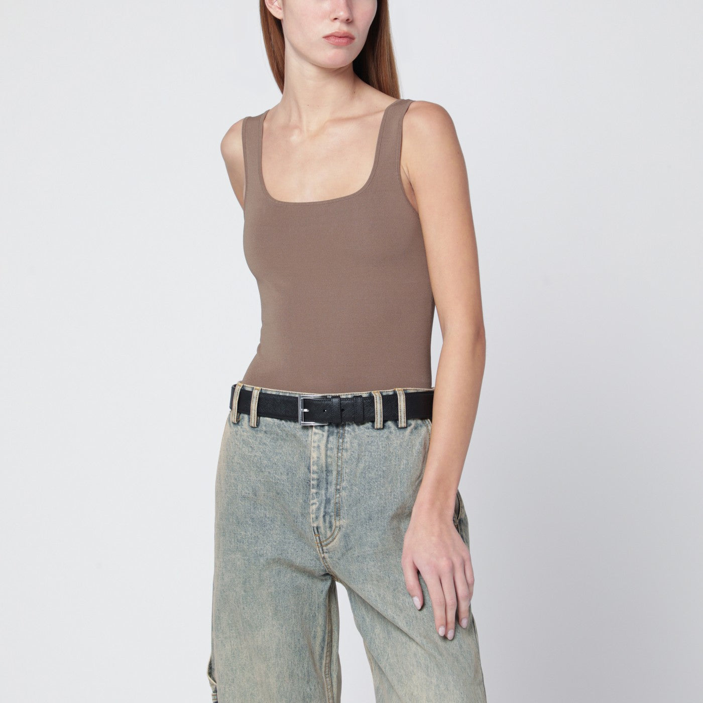 Entire Studios Light Brown Viscose-Blend Top Women Entire Studios