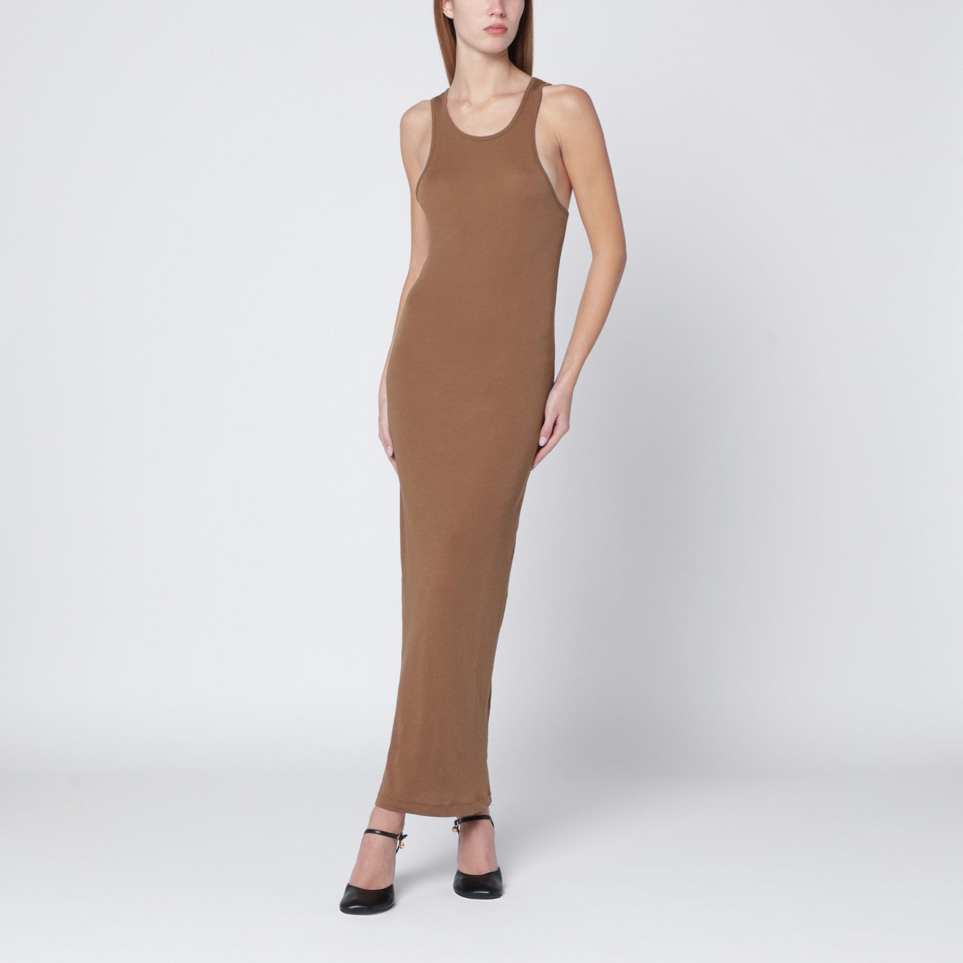 Entire Studios Sand-Colored Sleeveless Cotton-Blend Dress Women Entire Studios