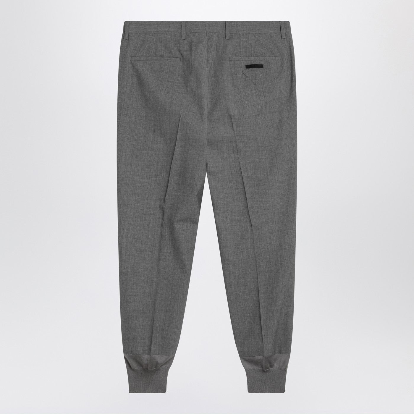 Prada Grey Wool Jogger Trousers Men PRADA