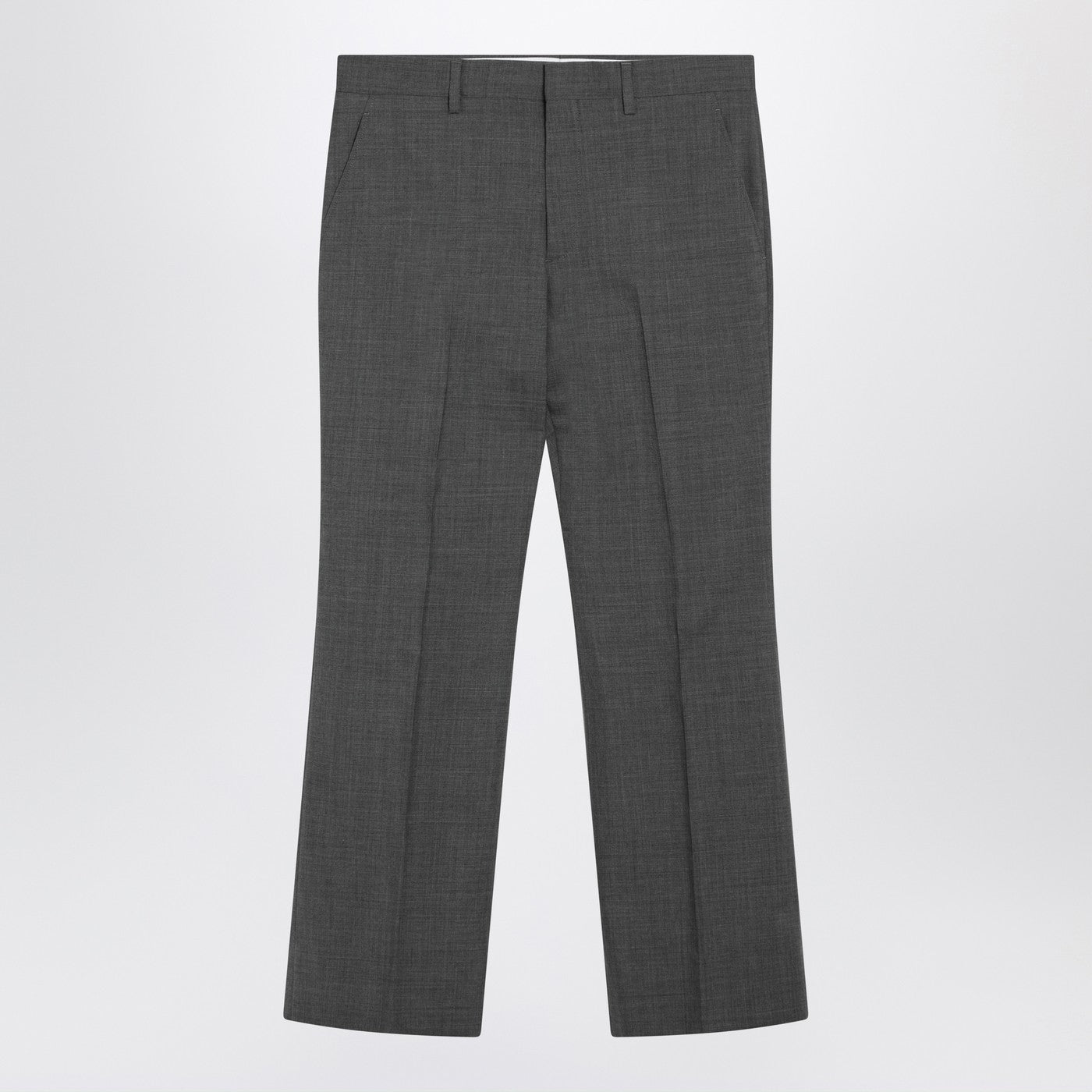 Prada Grey Flared Wool Trousers Men PRADA