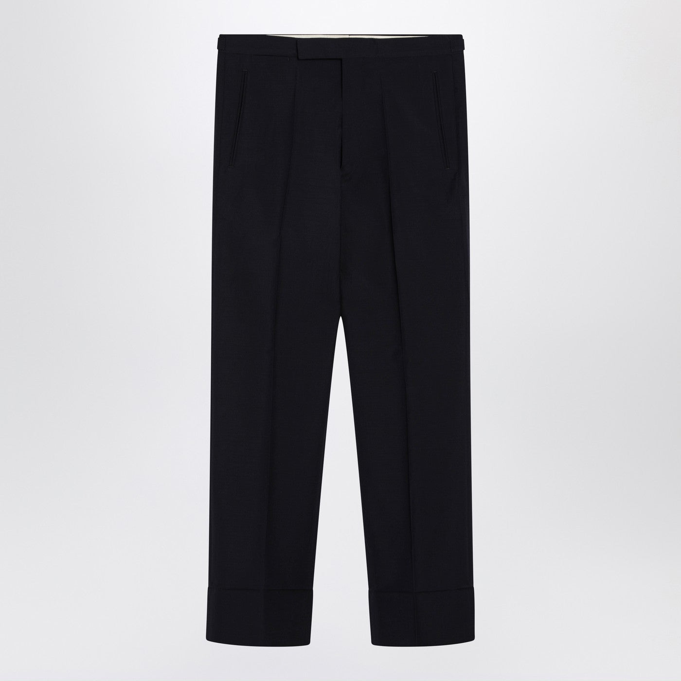 Prada Blue Wool And Mohair Trousers Men PRADA