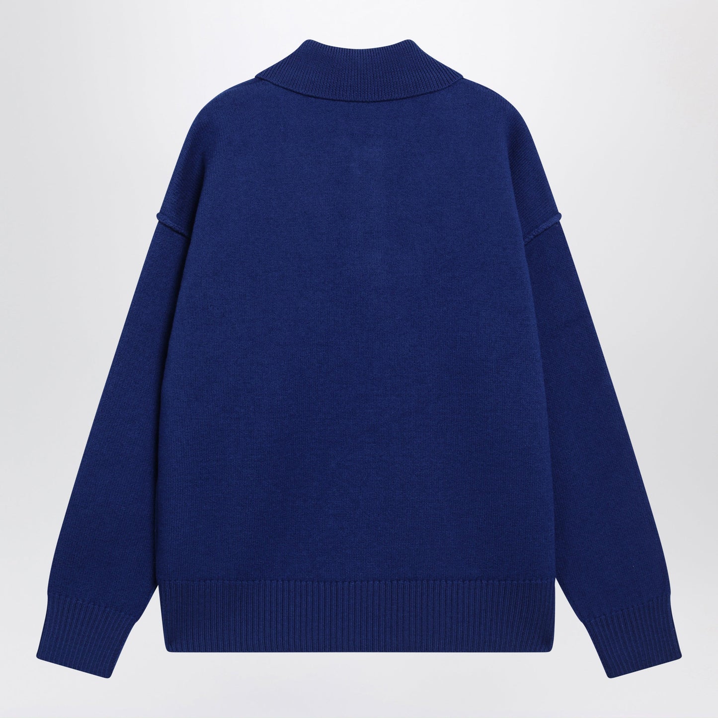 Ami Paris Electric Blue Ami De Coeur Polo Sweater In Wool Men AMI PARIS