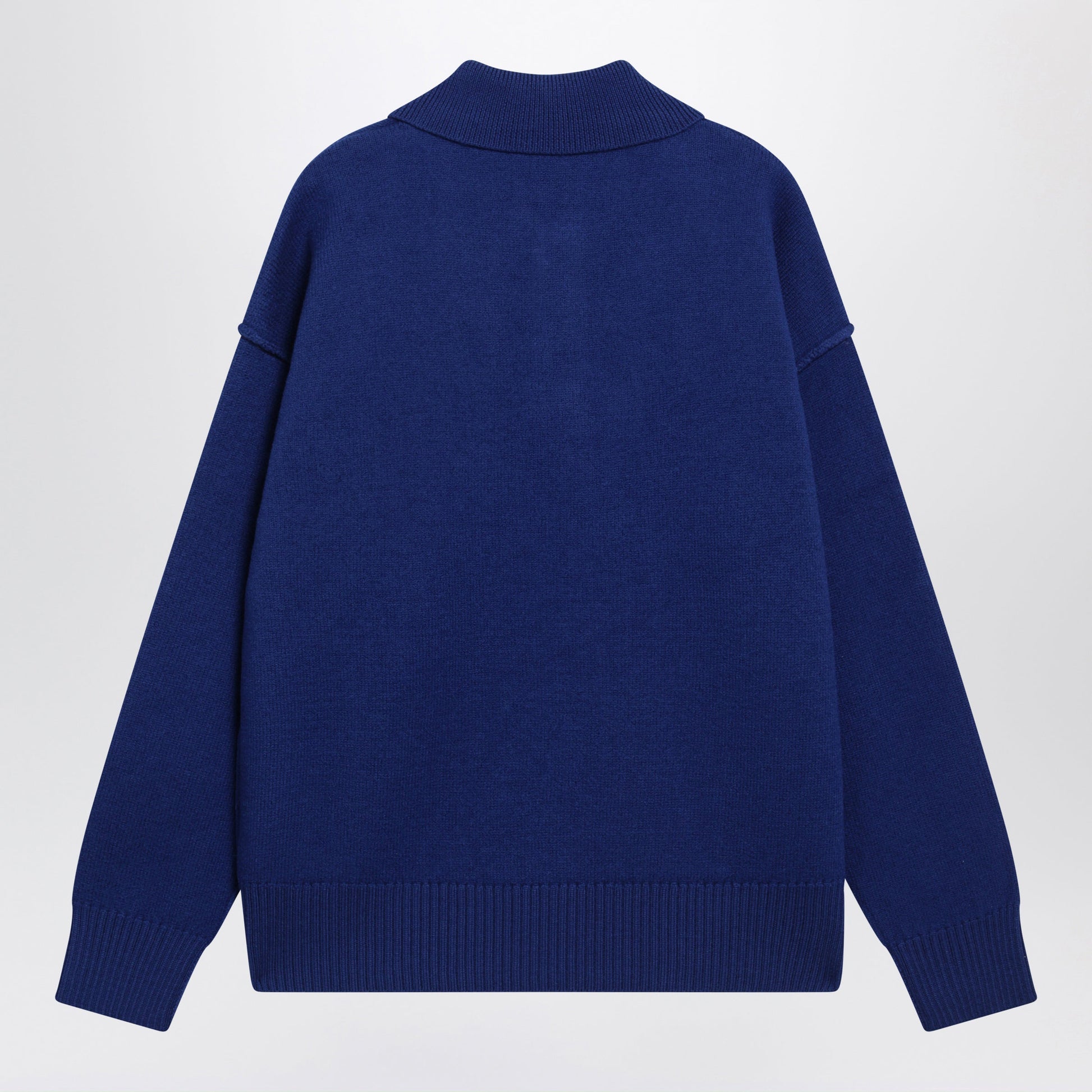 Ami Paris Electric Blue Ami De Coeur Polo Sweater In Wool Men AMI PARIS