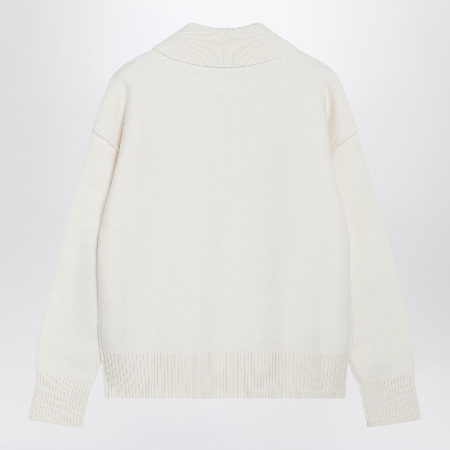 Ami Paris White Ami De Coeur Wool Polo Sweater Women AMI PARIS