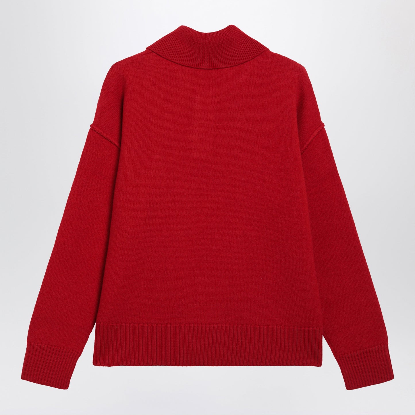 Ami Paris Red Ami De Coeur Polo Jumper In Wool Women AMI PARIS
