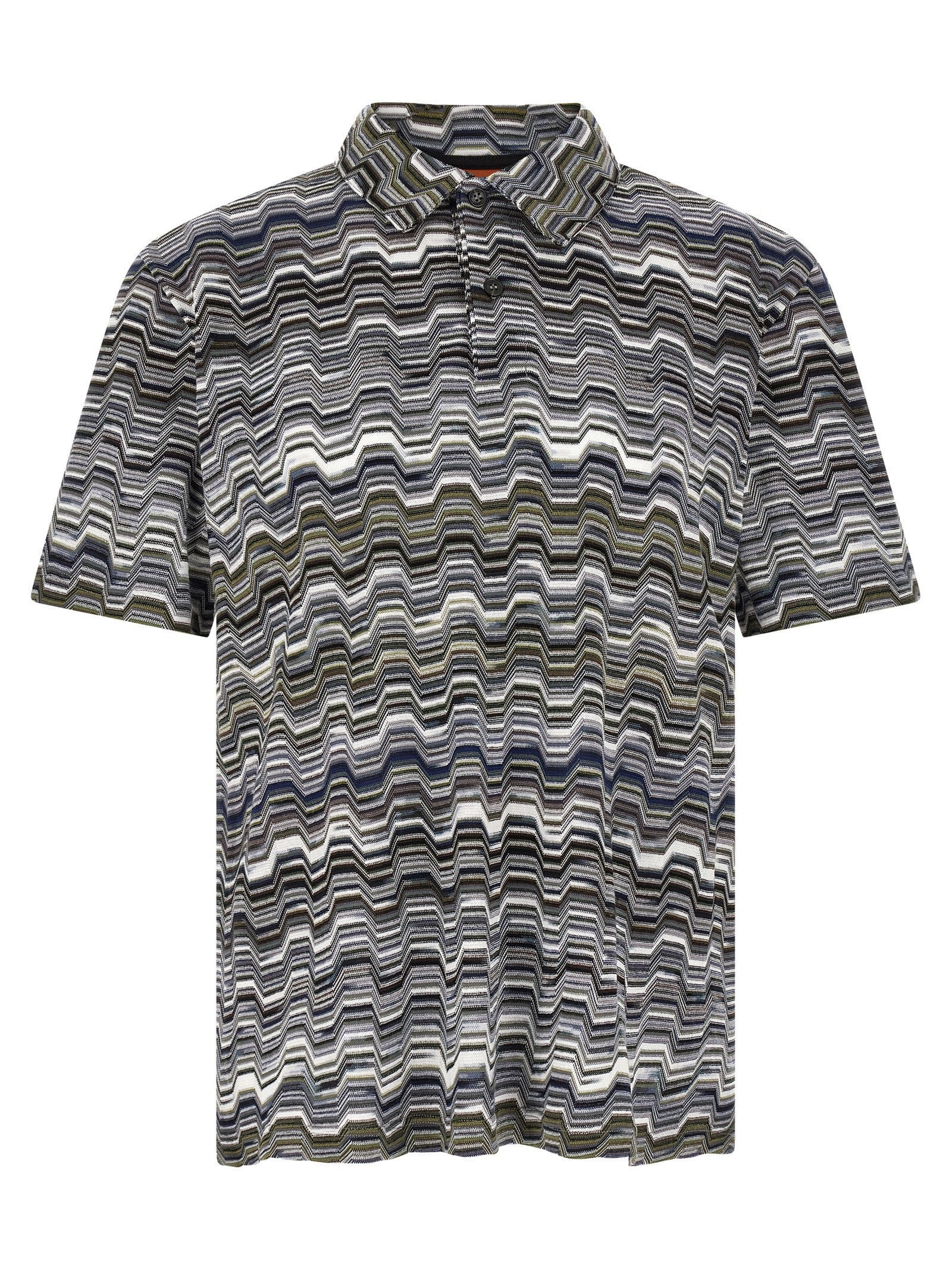 Missoni Men Irregular Zigzag Polo Shirt MISSONI