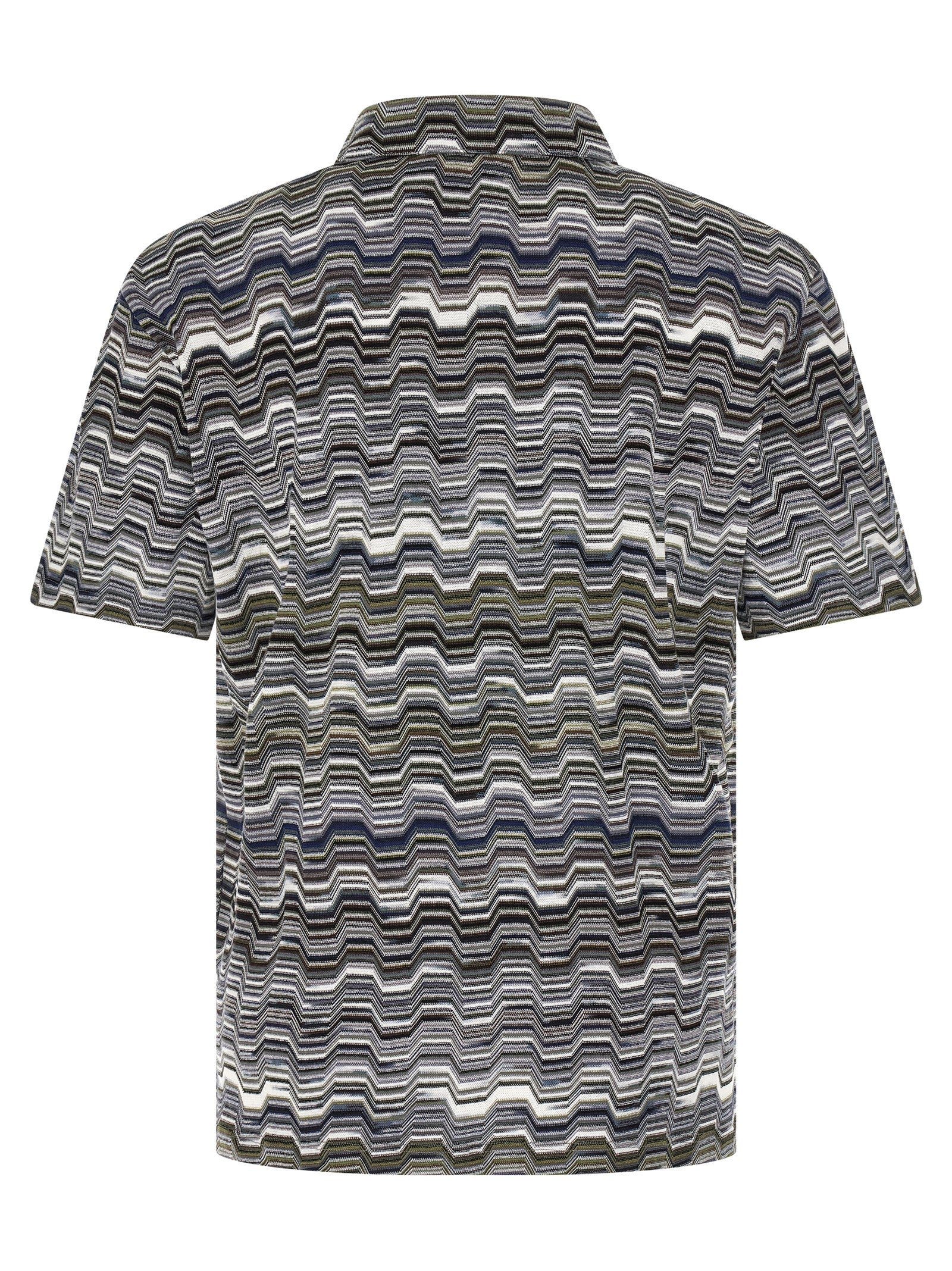 Missoni Men Irregular Zigzag Polo Shirt MISSONI