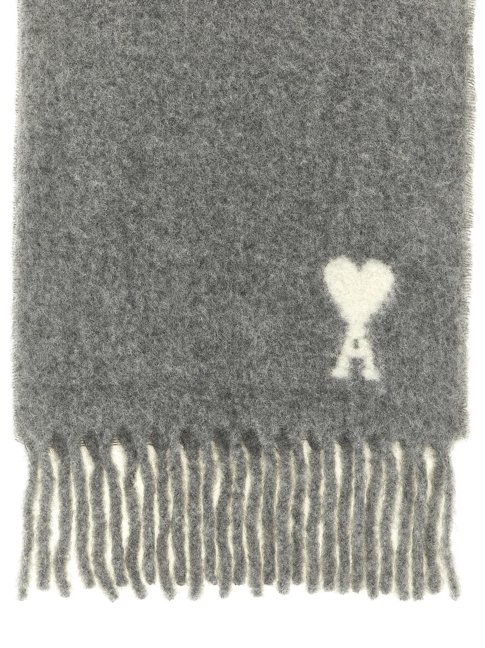 Ami Paris Unisex Adc Logo Scarf And Fringes AMI PARIS