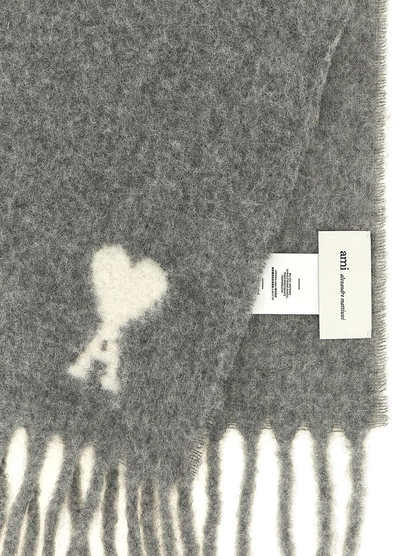 Ami Paris Unisex Adc Logo Scarf And Fringes AMI PARIS