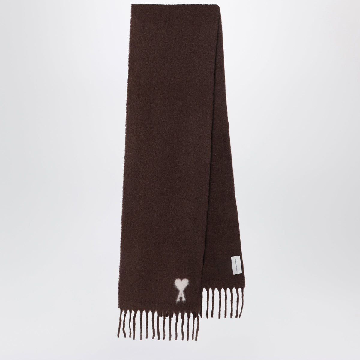 Ami Paris Brown Ami De Coeur Scarf In Alpaca Blend Men AMI PARIS
