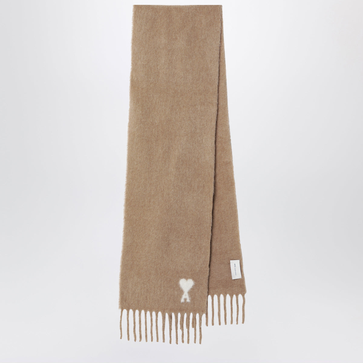 Ami Paris Beige Ami De Coeur Scarf In Alpaca Blend Men AMI PARIS