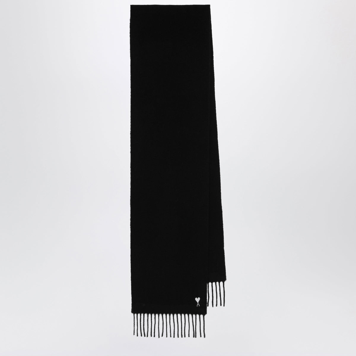 Ami Paris Black Ami De Coeur Wool Scarf Men AMI PARIS