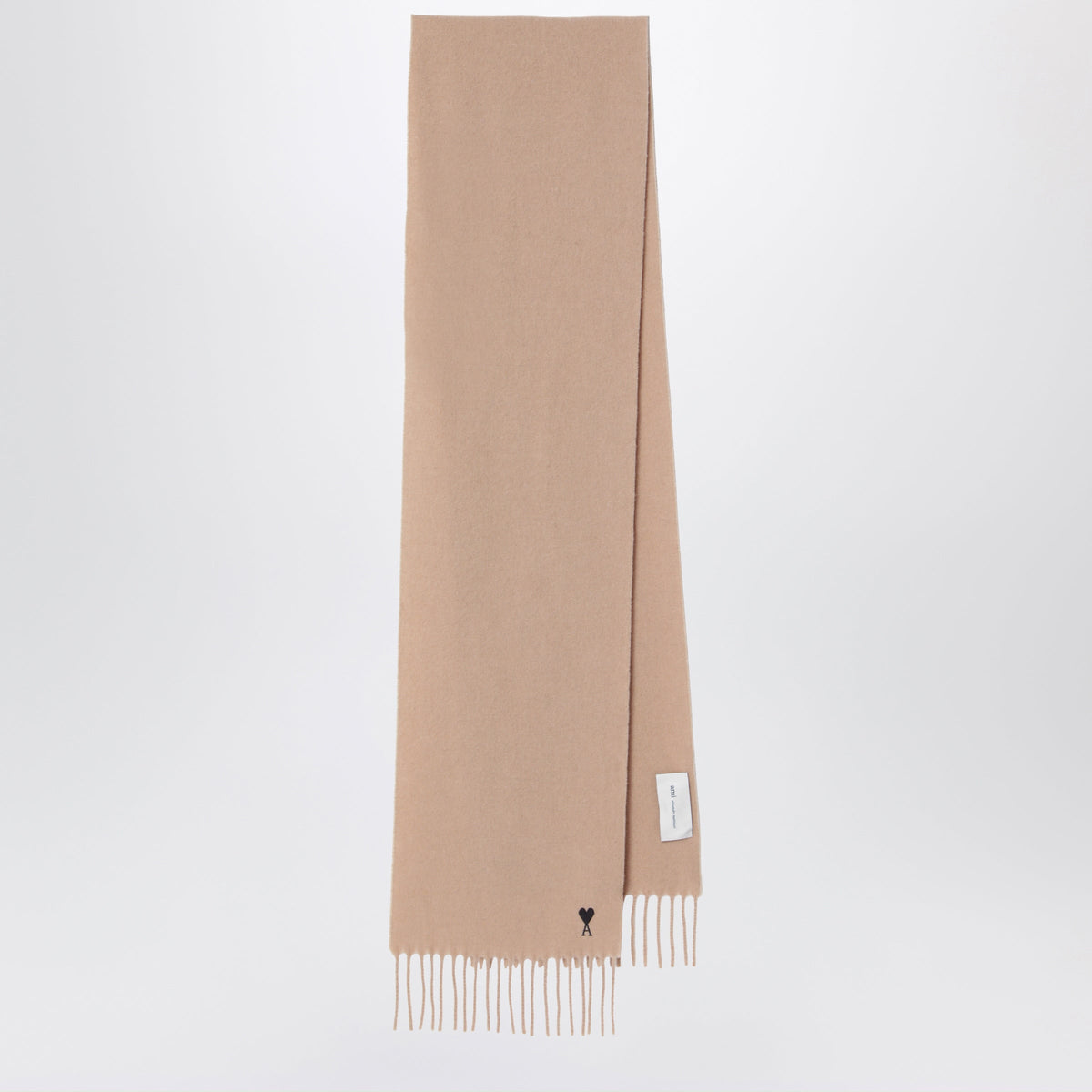 Ami Paris Beige Ami De Coeur Wool Scarf Men AMI PARIS