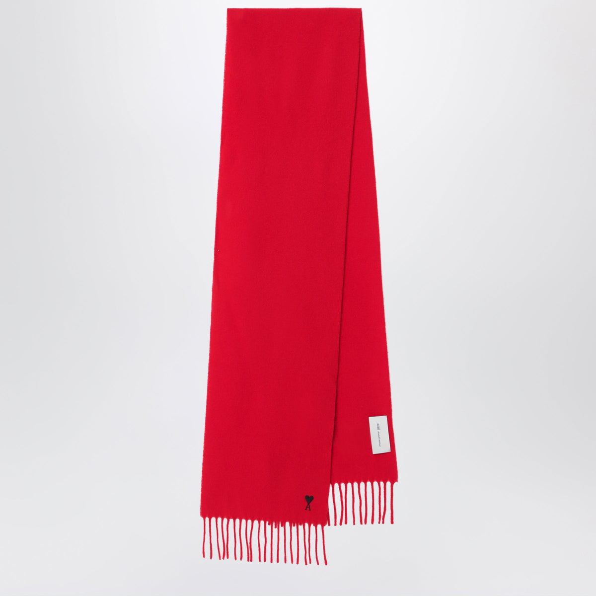 Ami Paris Red Ami De Coeur Wool Scarf Men AMI PARIS