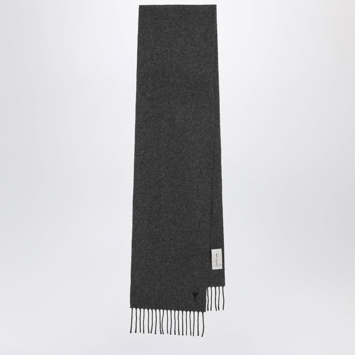 Ami Paris Grey Ami De Coeur Wool Scarf Men AMI PARIS