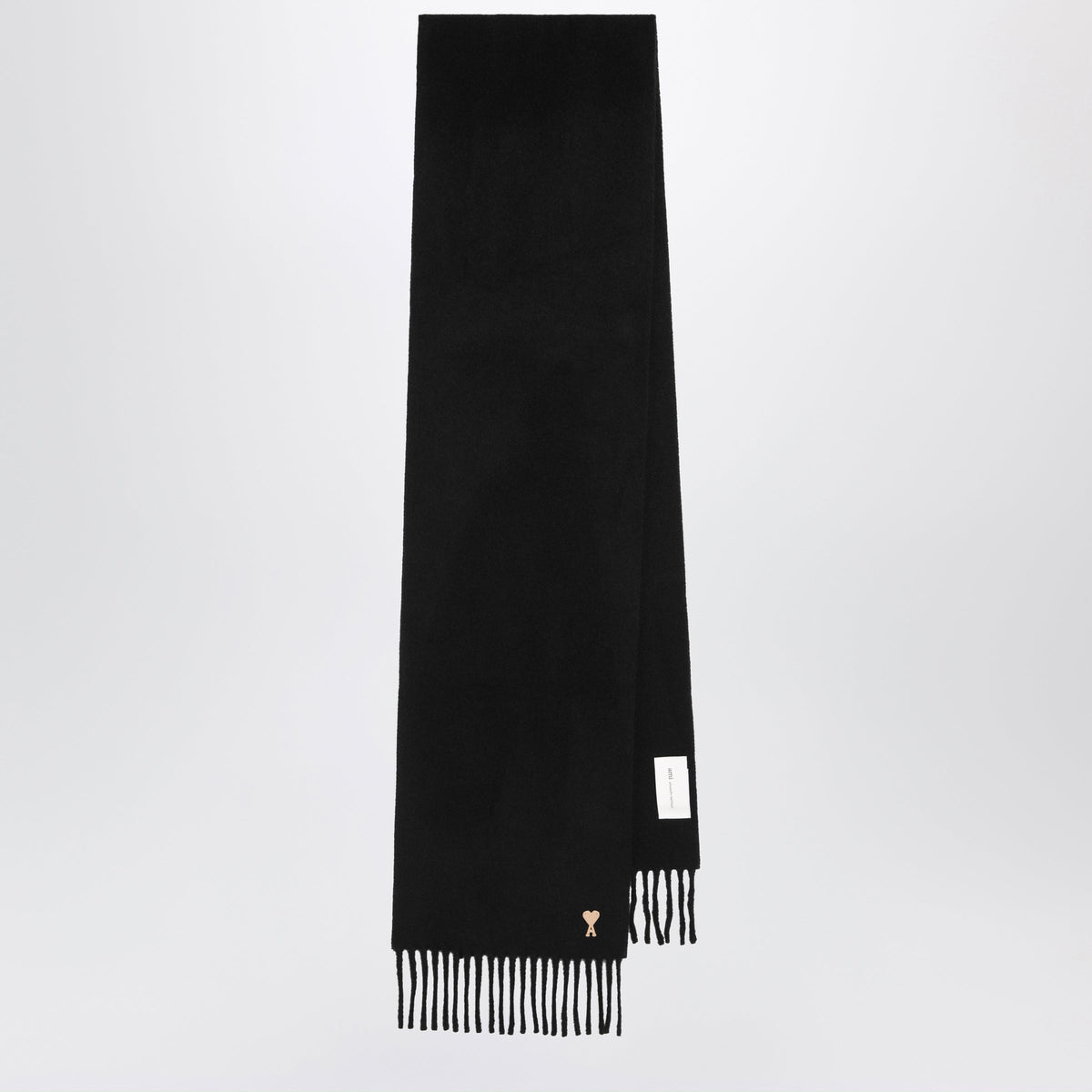 Ami Paris Black Ami De Coeur Wool Scarf Men AMI PARIS