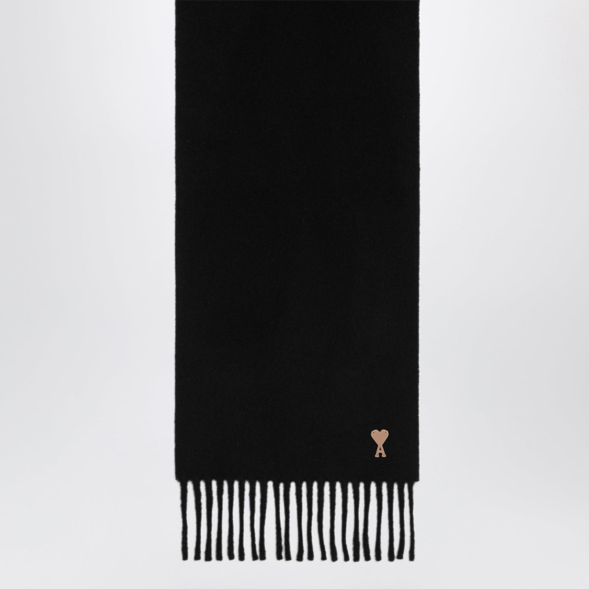 Ami Paris Black Ami De Coeur Wool Scarf Men AMI PARIS